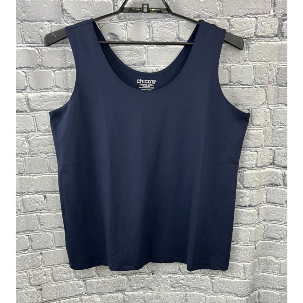 Chico's Microfiber Contemporary Tank Top Size 4 XXL Classic Navy NWT